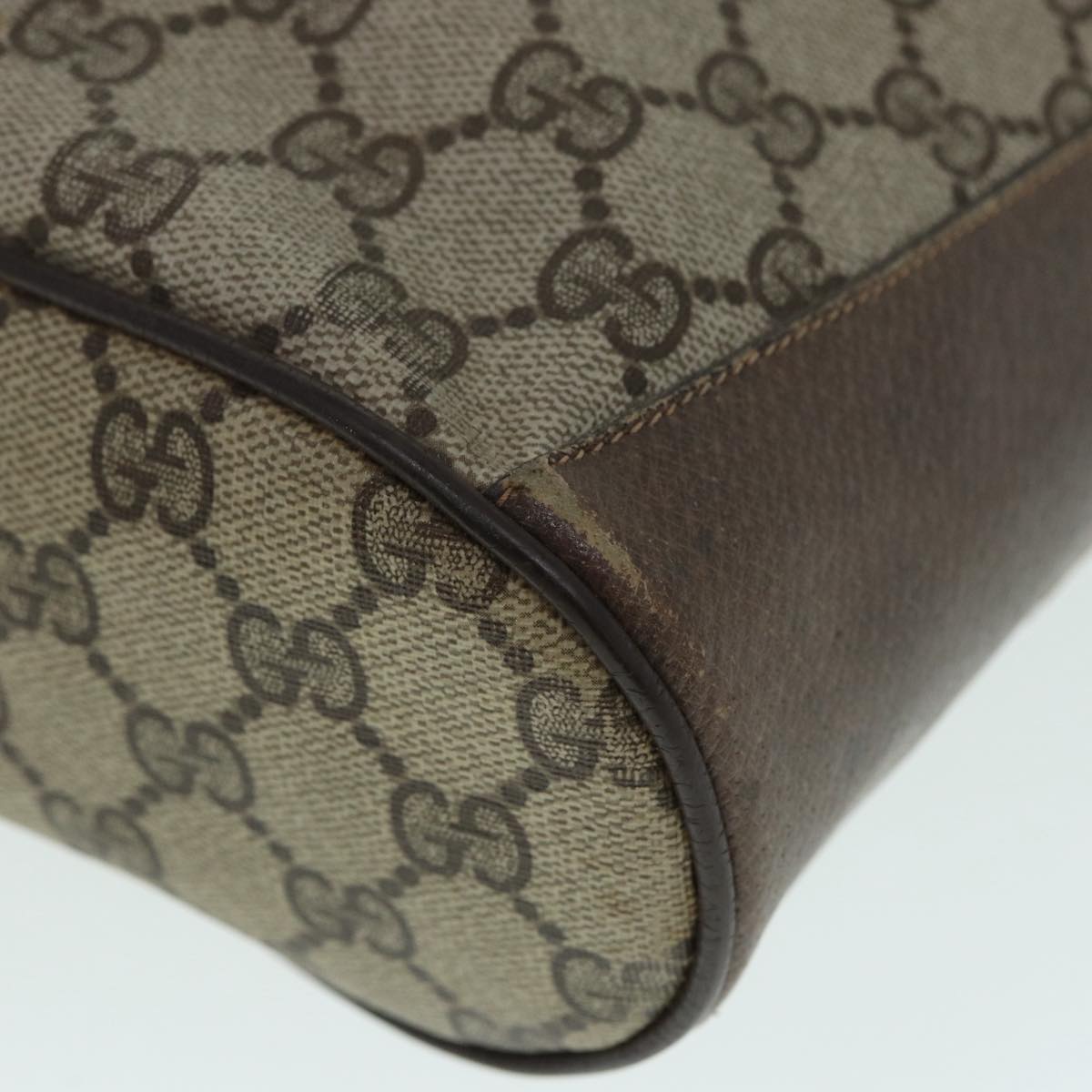 GUCCI GG Supreme Web Sherry Line Shoulder Bag PVC Beige Gold 89024