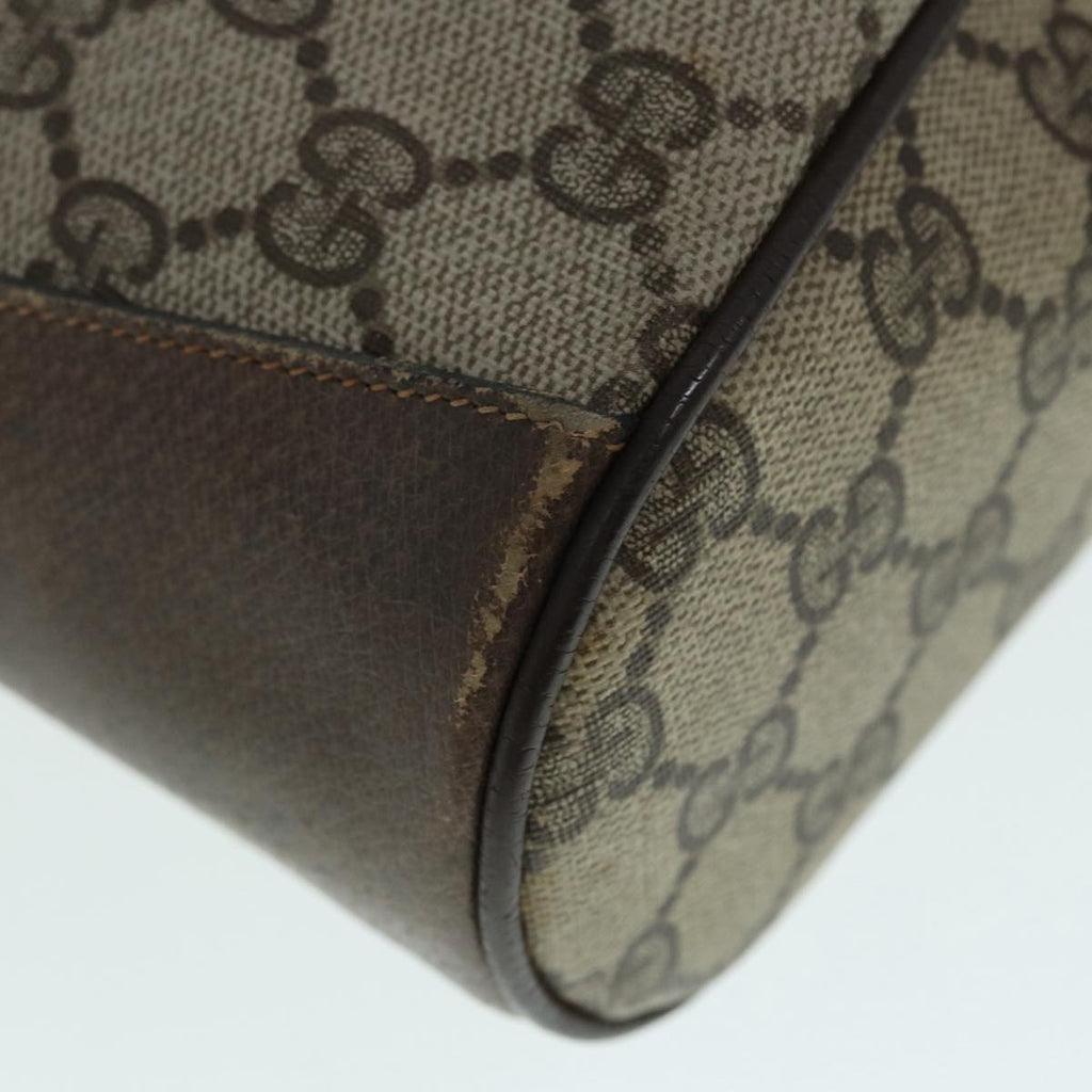 GUCCI GG Supreme Web Sherry Line Shoulder Bag PVC Beige Gold 89024