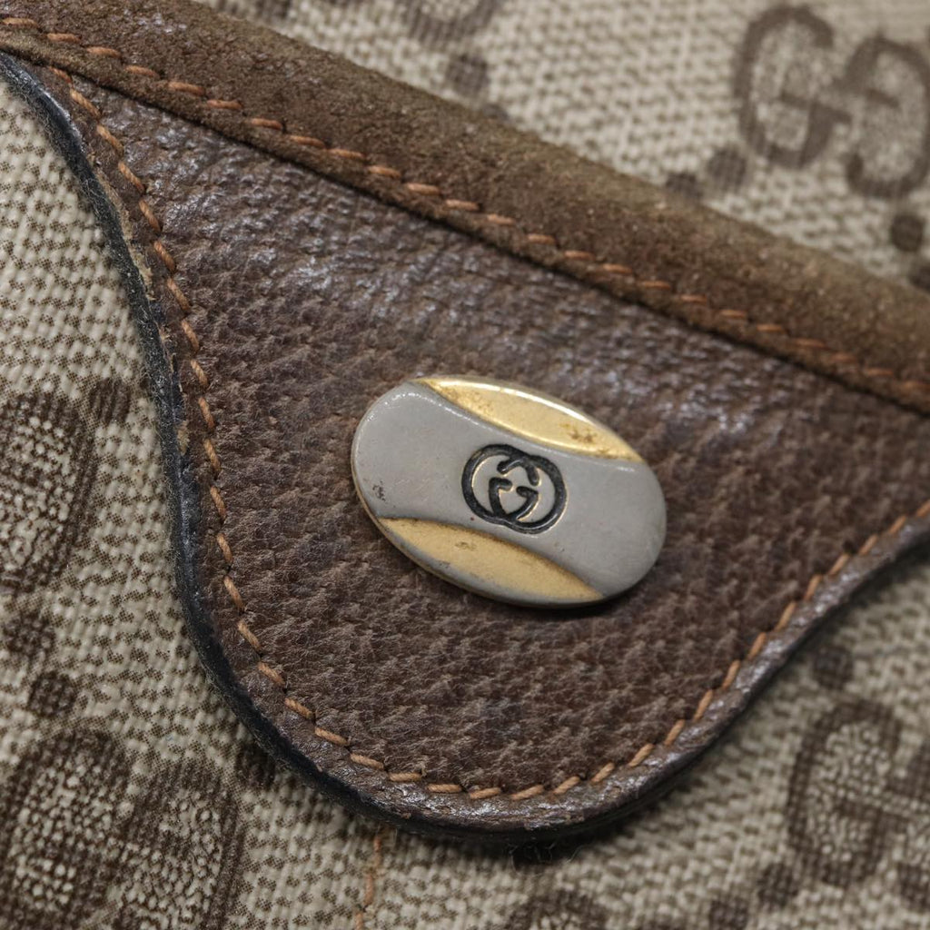 GUCCI GG Supreme Web Sherry Line Shoulder Bag PVC Beige Gold 89024