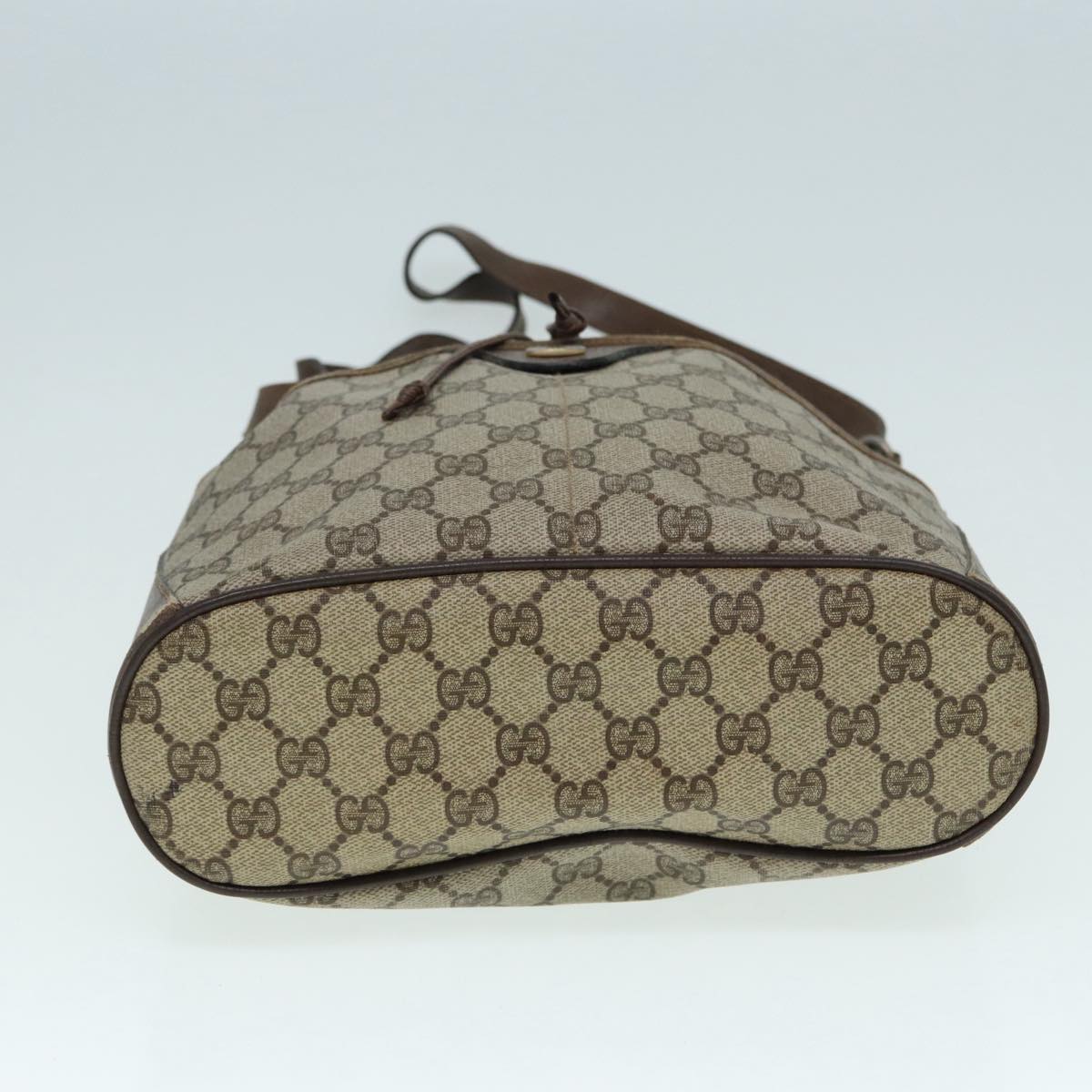GUCCI GG Supreme Web Sherry Line Shoulder Bag PVC Beige Gold 89024