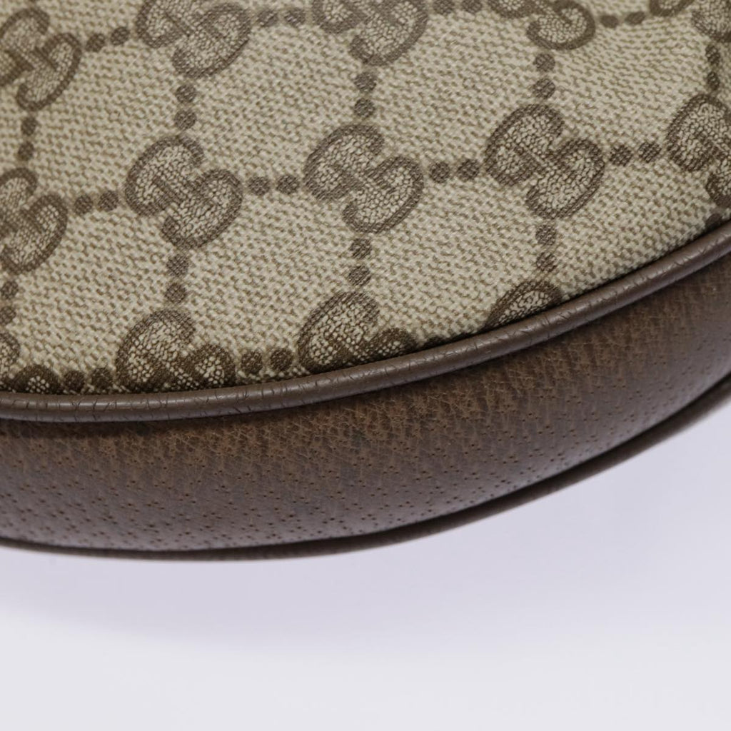 GUCCI GG Supreme PVC Leather Shoulder Bag Beige Brown Gold 41 02 058 89026