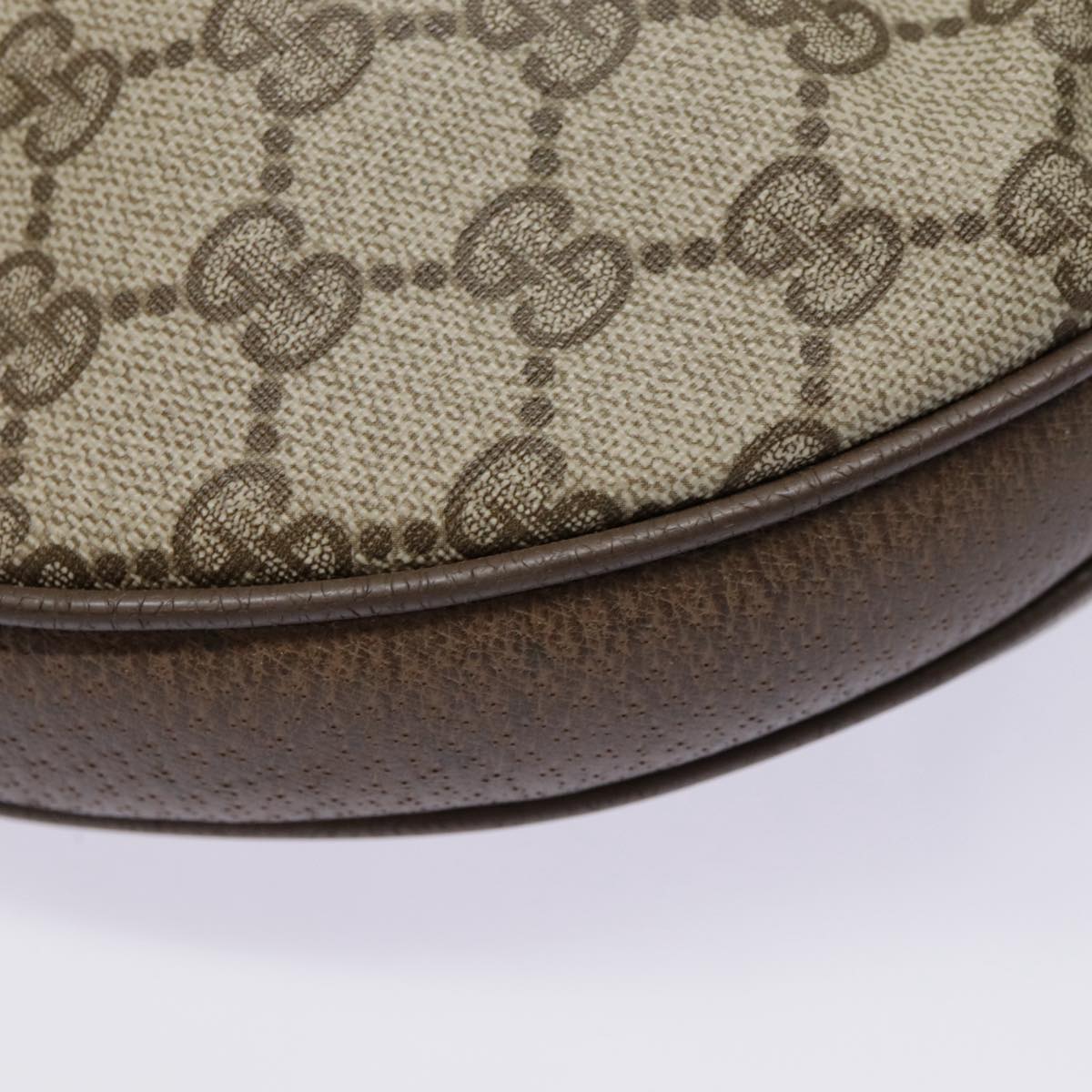 GUCCI GG Supreme PVC Leather Shoulder Bag Beige Brown Gold 41 02 058 89026