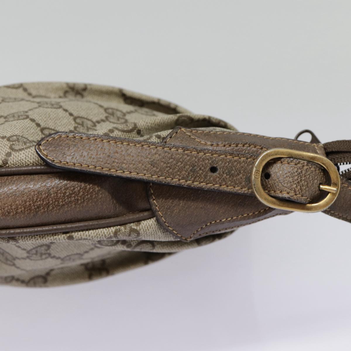 GUCCI GG Supreme PVC Leather Shoulder Bag Beige Brown Gold 41 02 058 89026
