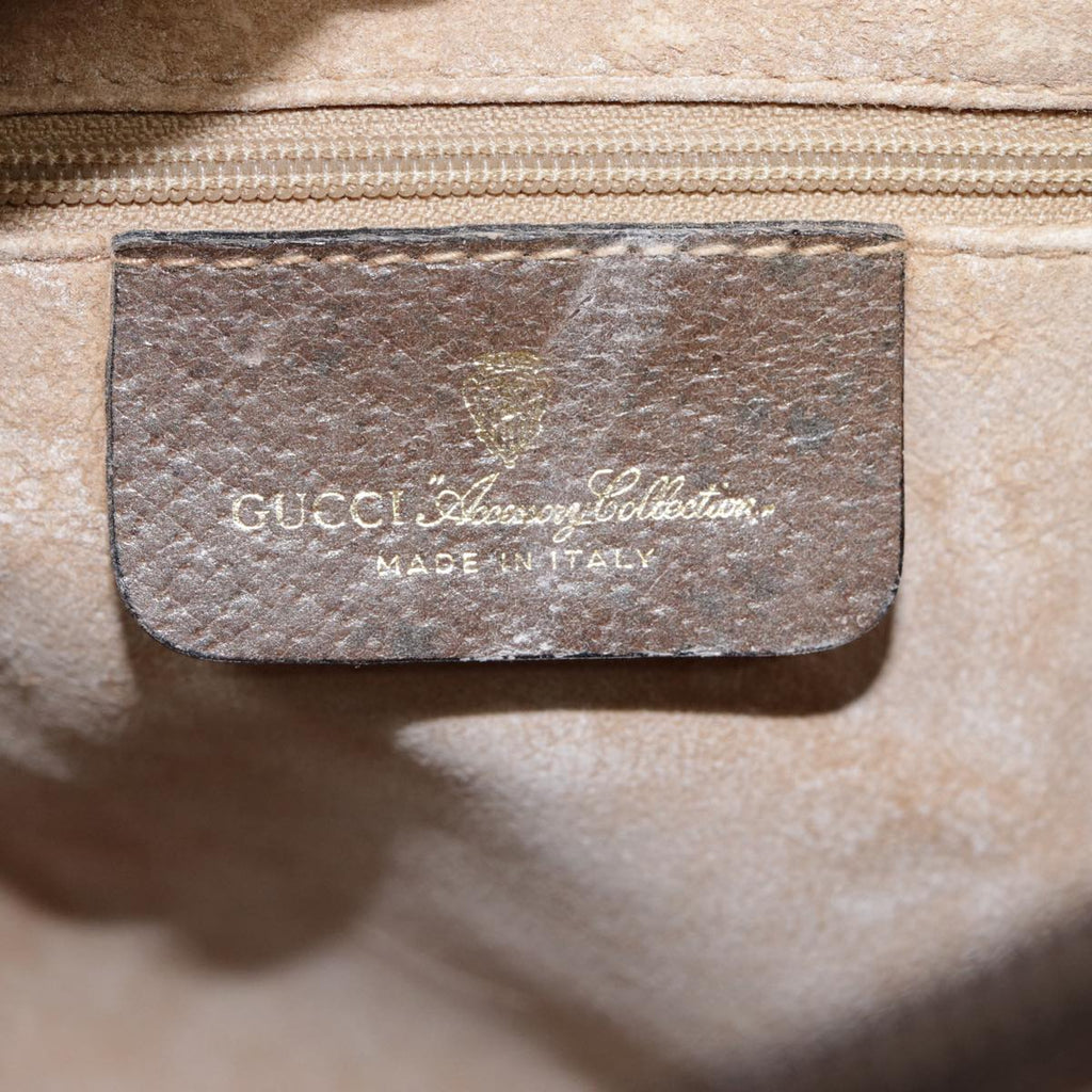 GUCCI GG Supreme PVC Leather Shoulder Bag Beige Brown Gold 41 02 058 89026