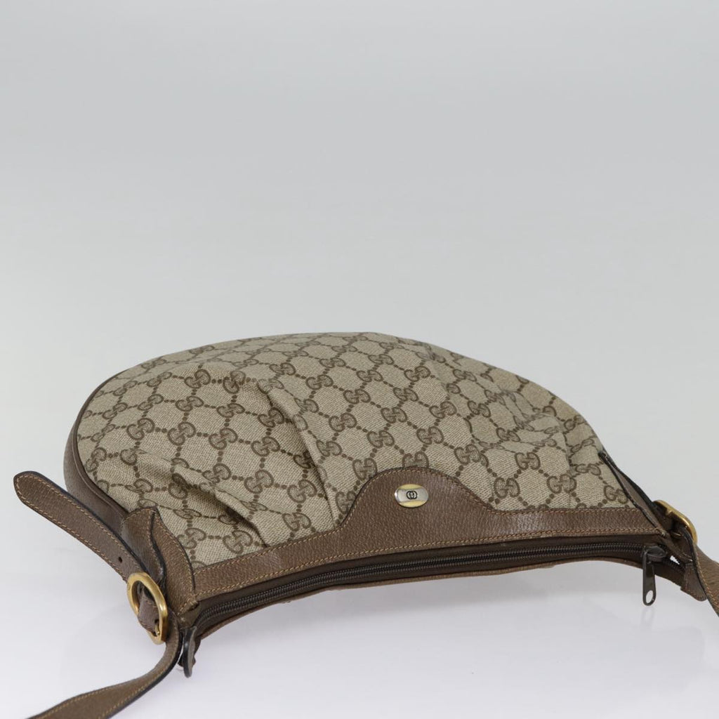 GUCCI GG Supreme PVC Leather Shoulder Bag Beige Brown Gold 41 02 058 89026