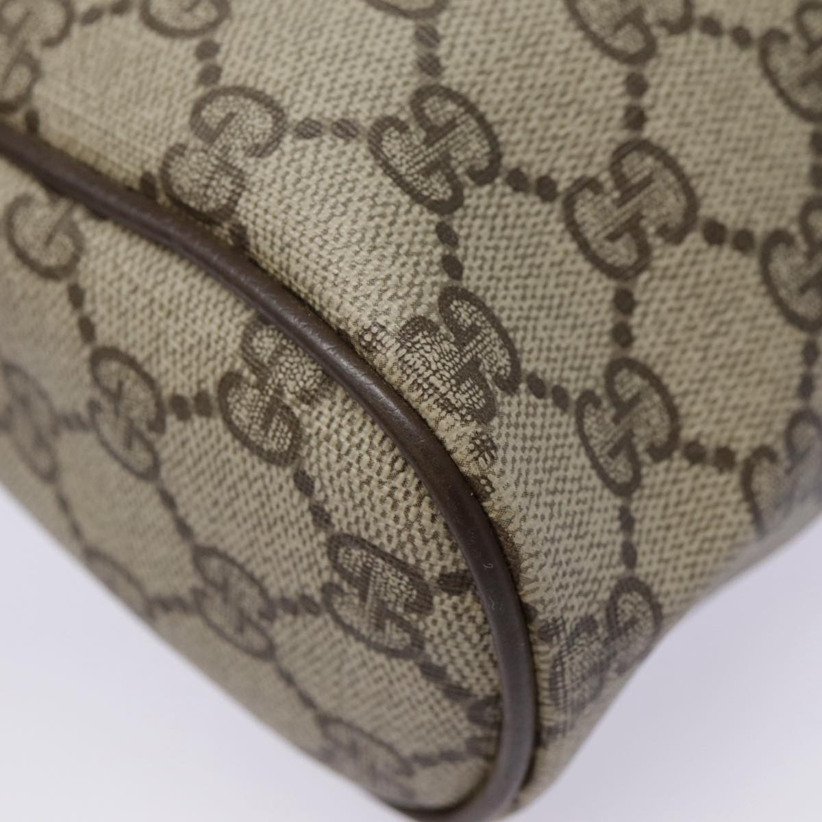 GUCCI GG Supreme Web Sherry Line Clutch Bag PVC Beige Red 89 01 012 89027