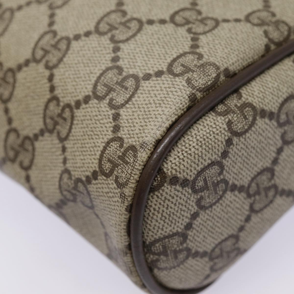 GUCCI GG Supreme Web Sherry Line Clutch Bag PVC Beige Red 89 01 012 89027