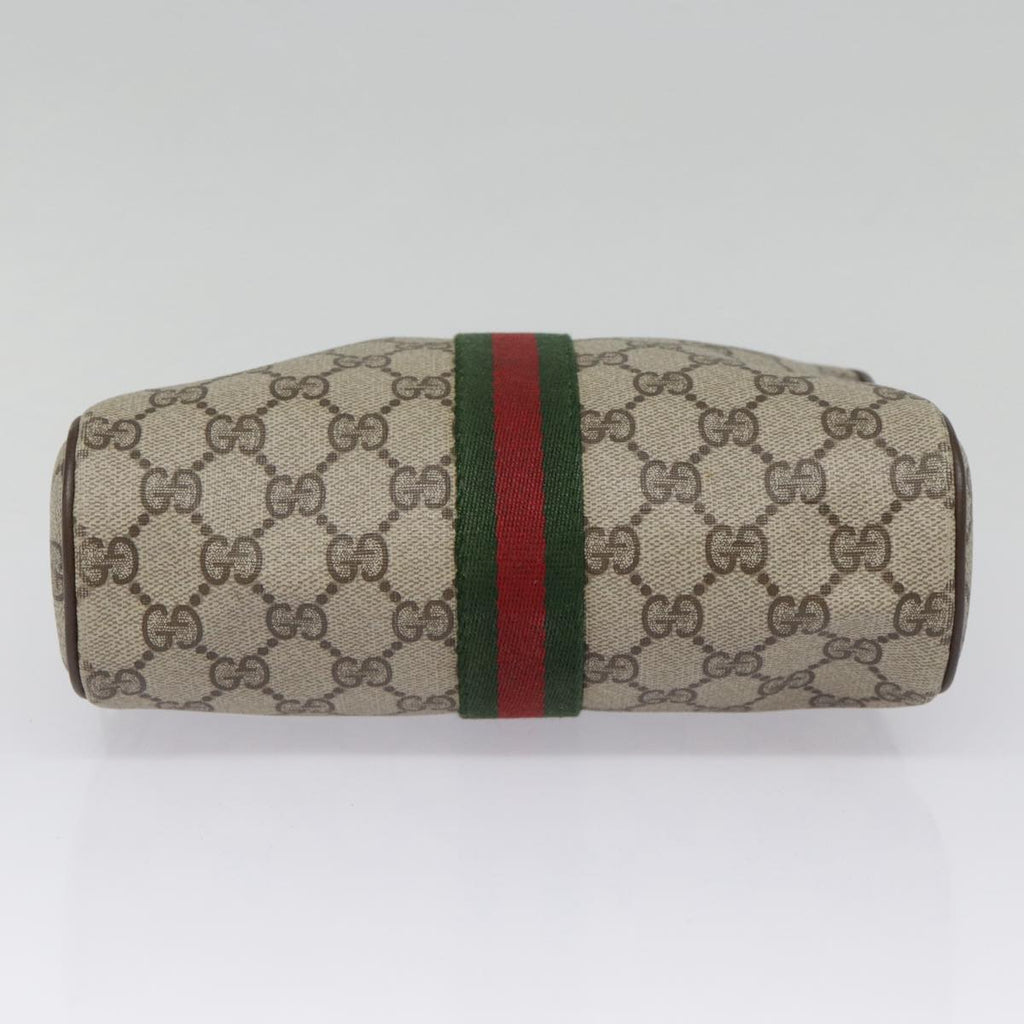 GUCCI GG Supreme Web Sherry Line Clutch Bag PVC Beige Red 89 01 012 89027