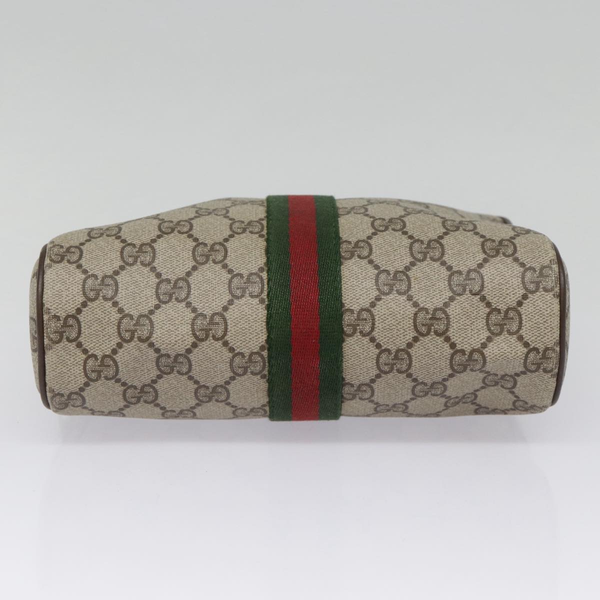 GUCCI GG Supreme Web Sherry Line Clutch Bag PVC Beige Red 89 01 012 89027