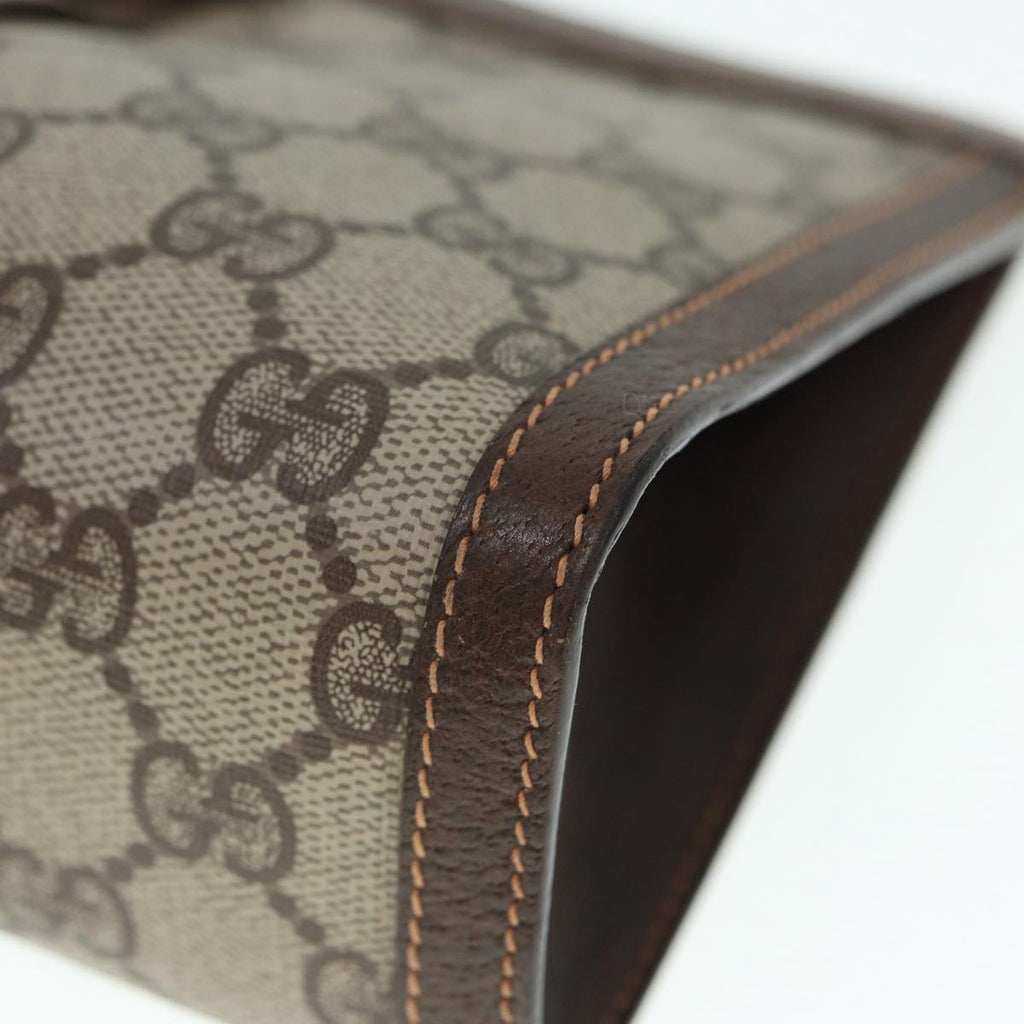 GUCCI GG Supreme Web Sherry Line Clutch Bag PVC Beige Red 156 01 032 89028