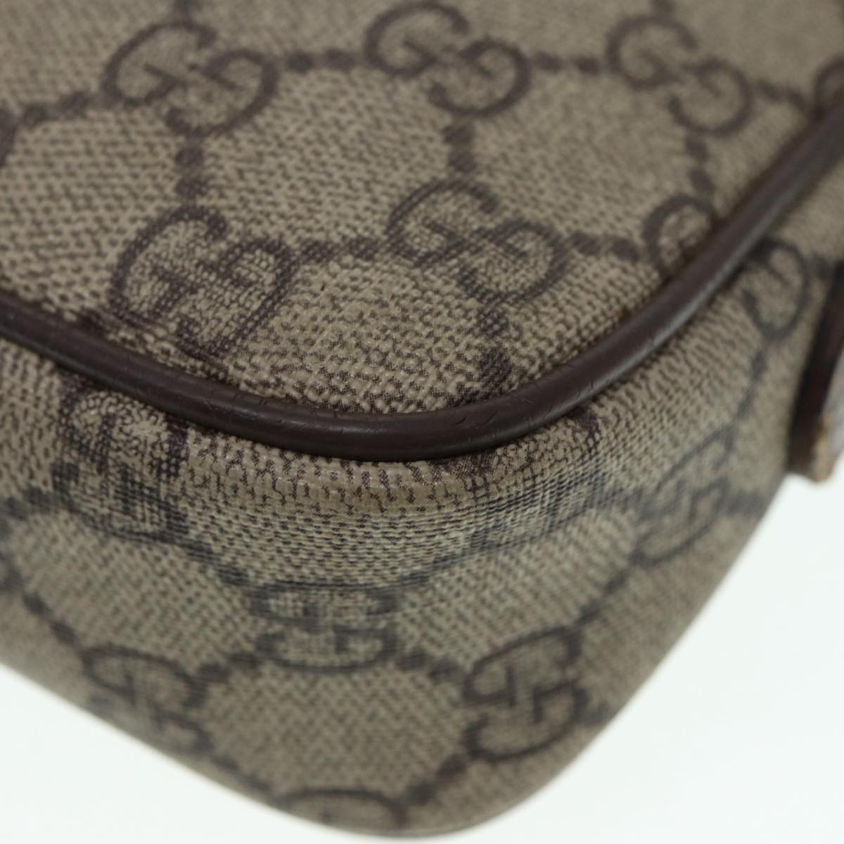 GUCCI GG Supreme Shoulder Bag PVC Leather Beige Gold 007 115 89029