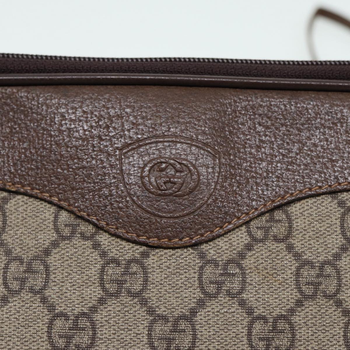 GUCCI GG Supreme Shoulder Bag PVC Leather Beige Gold 007 115 89029