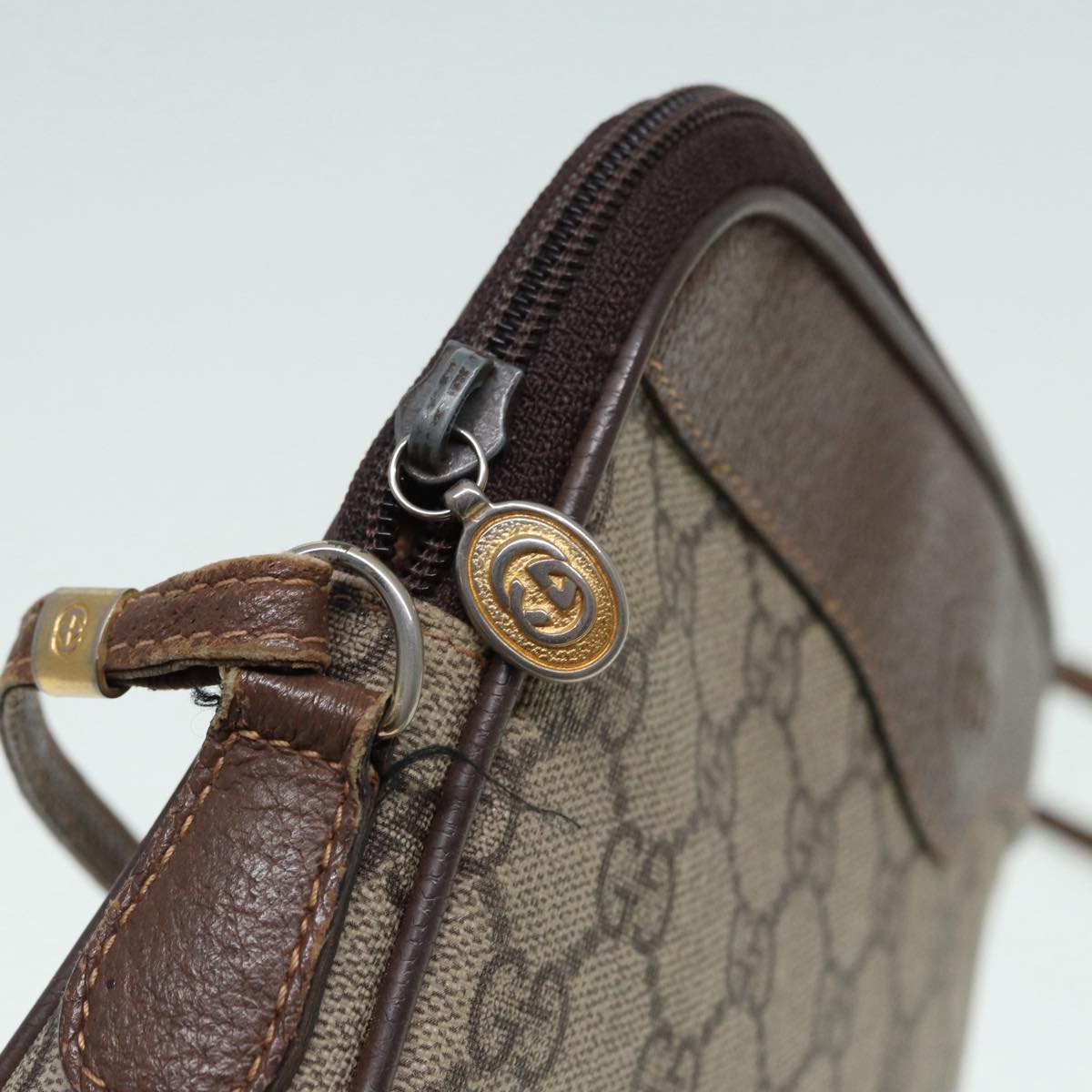 GUCCI GG Supreme Shoulder Bag PVC Leather Beige Gold 007 115 89029