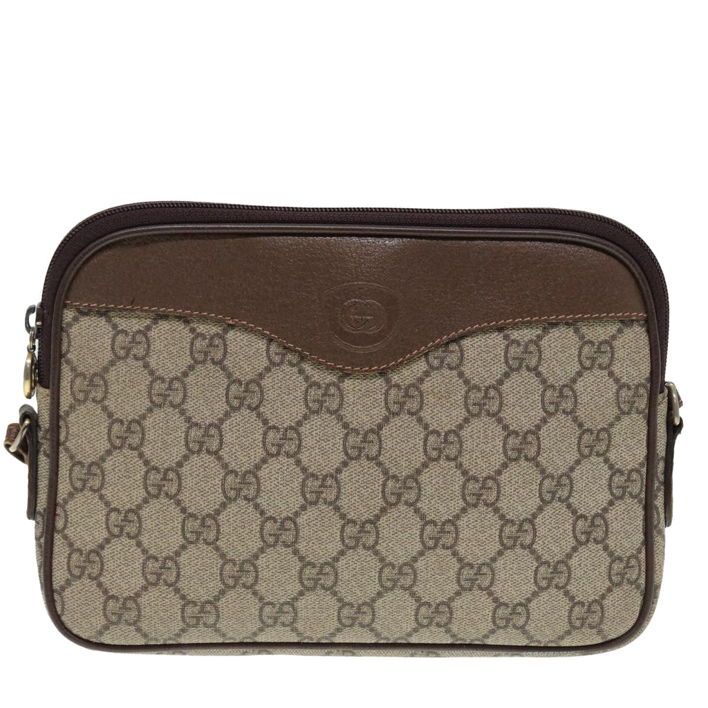 GUCCI GG Supreme Shoulder Bag PVC Leather Beige Gold 007 115 89029
