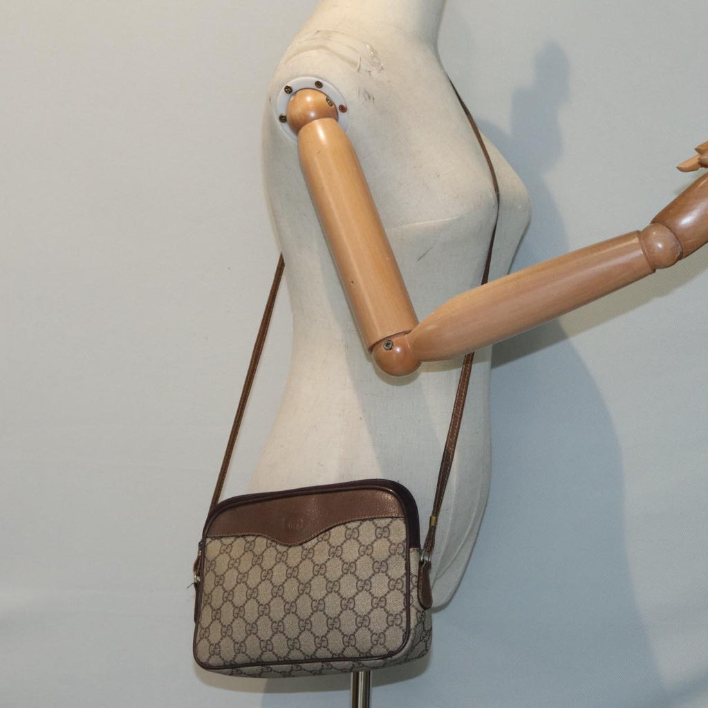 GUCCI GG Supreme Shoulder Bag PVC Leather Beige Gold 007 115 89029