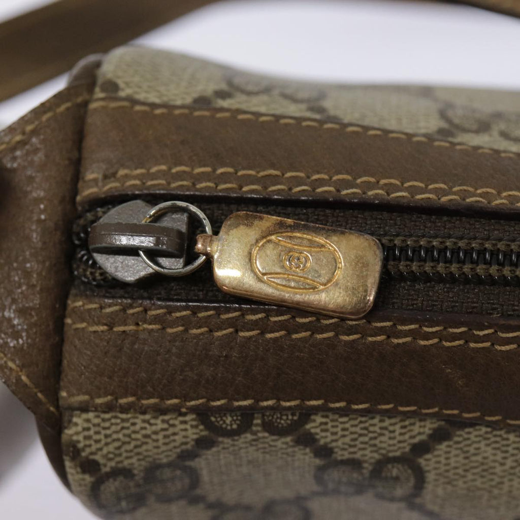 GUCCI GG Supreme Web Sherry Line Shoulder Bag PVC Beige 89 02 032 89030