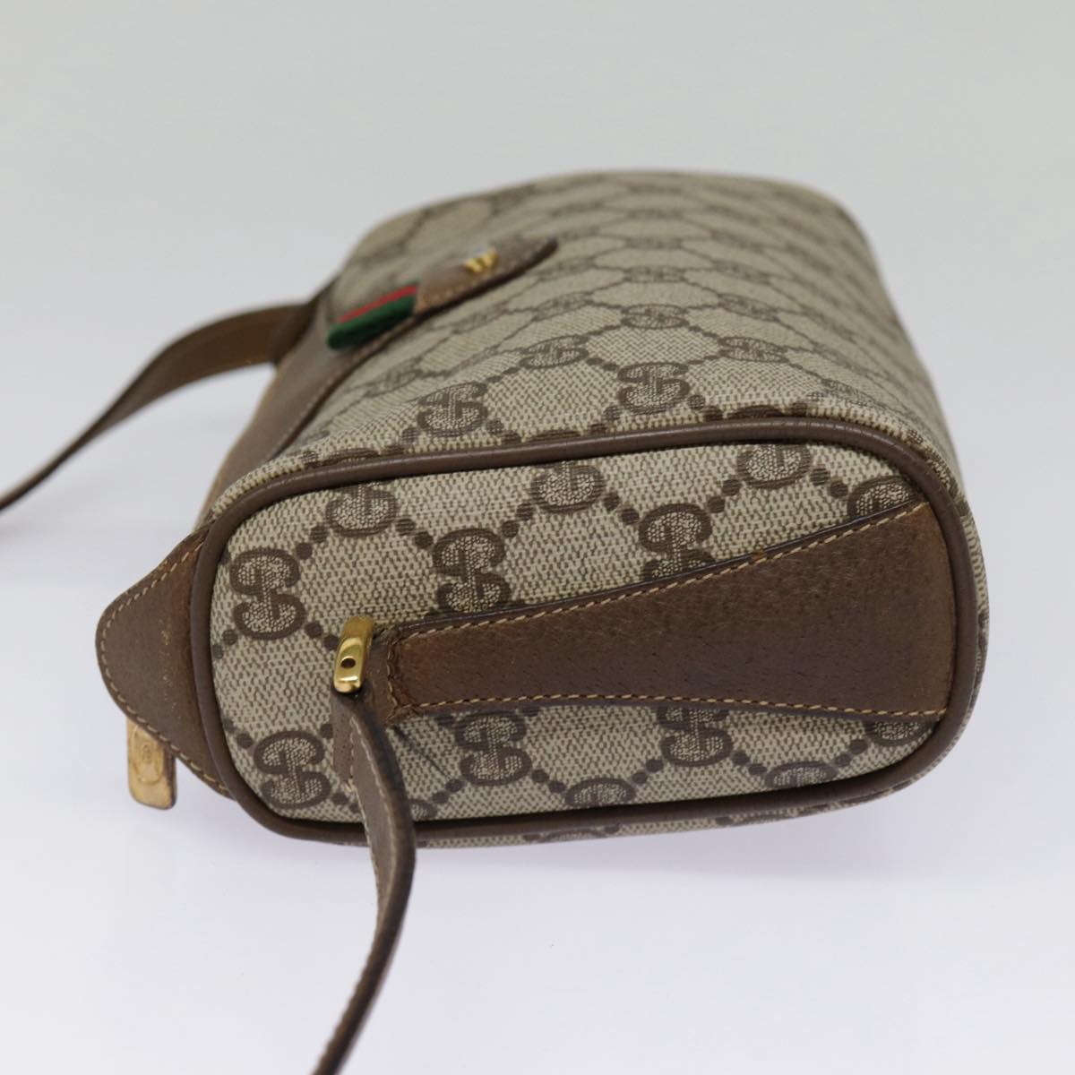 GUCCI GG Supreme Web Sherry Line Shoulder Bag PVC Beige 89 02 032 89030