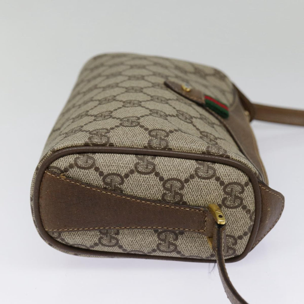 GUCCI GG Supreme Web Sherry Line Shoulder Bag PVC Beige 89 02 032 89030
