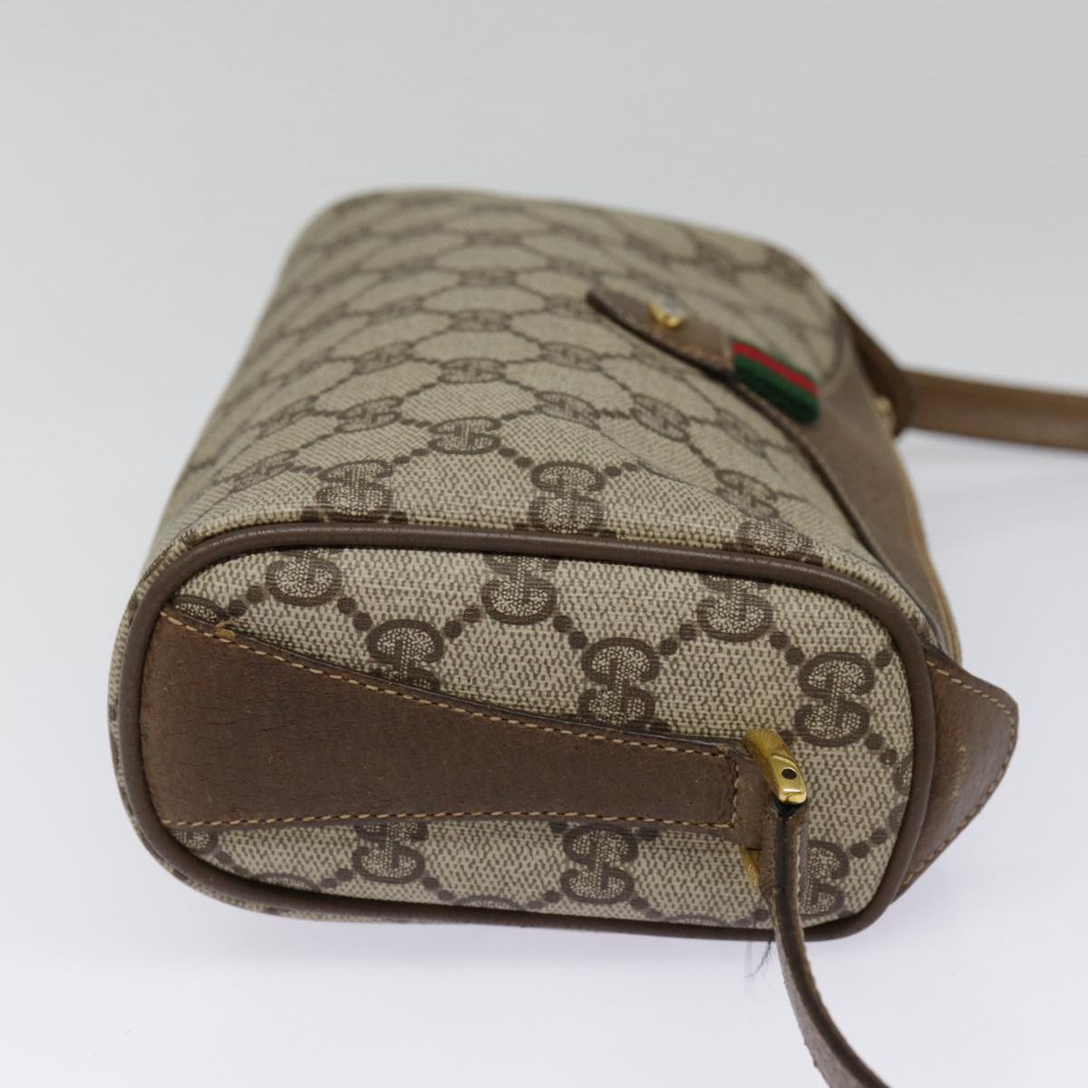 GUCCI GG Supreme Web Sherry Line Shoulder Bag PVC Beige 89 02 032 89030