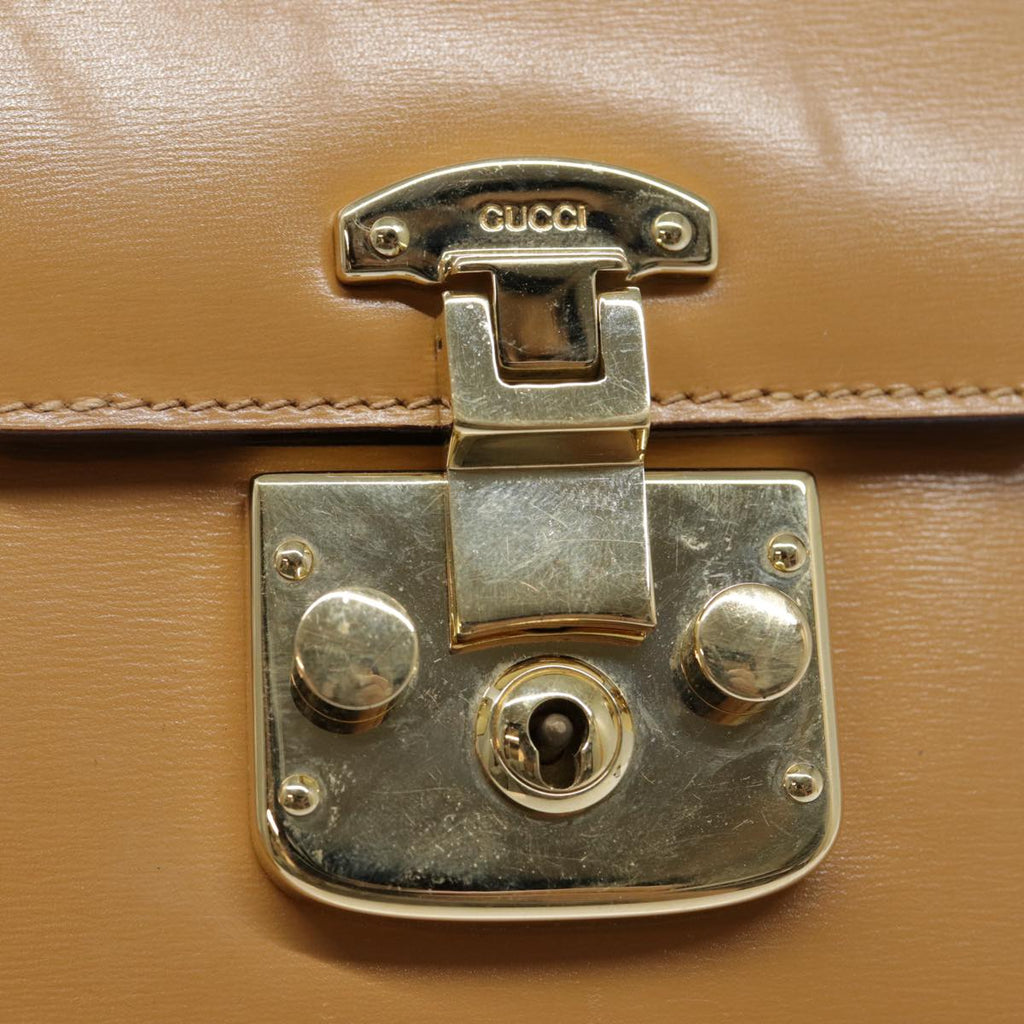 GUCCI Hand Bag Leather 2way Brown Gold 000 110 0211 89031
