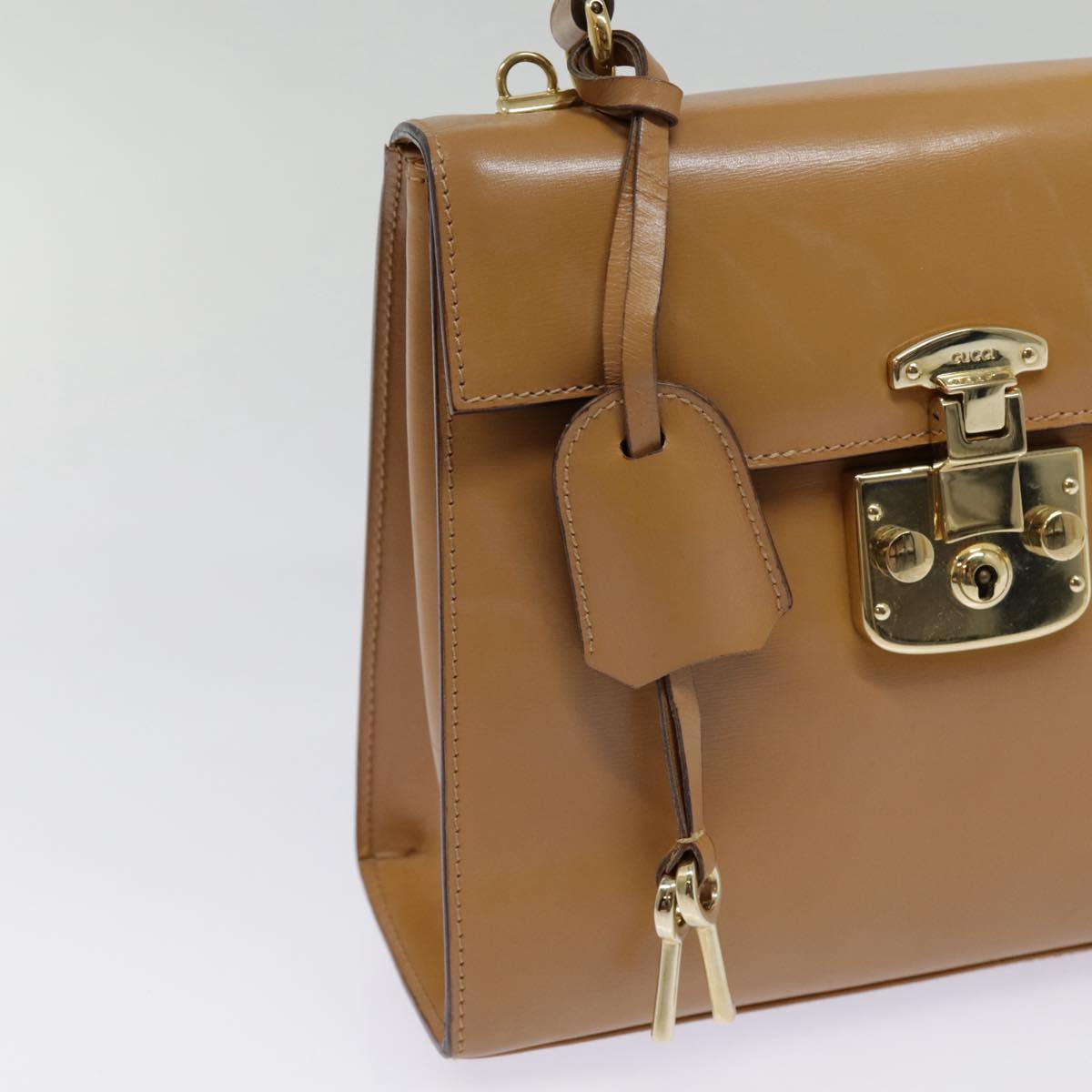 GUCCI Hand Bag Leather 2way Brown Gold 000 110 0211 89031