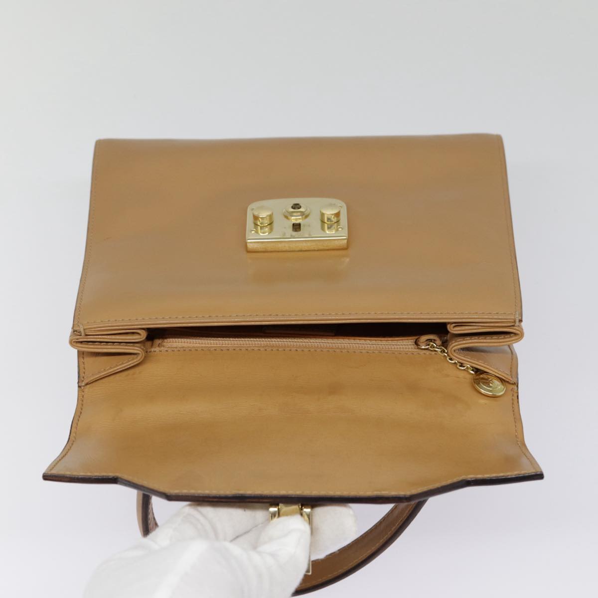GUCCI Hand Bag Leather 2way Brown Gold 000 110 0211 89031