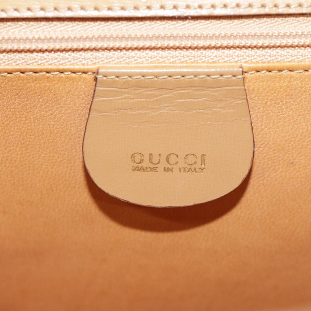 GUCCI Hand Bag Leather 2way Brown Gold 000 110 0211 89031