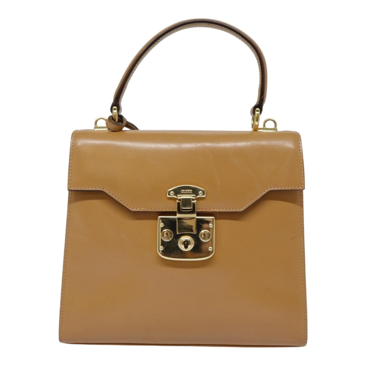 GUCCI Hand Bag Leather 2way Brown Gold 000 110 0211 89031