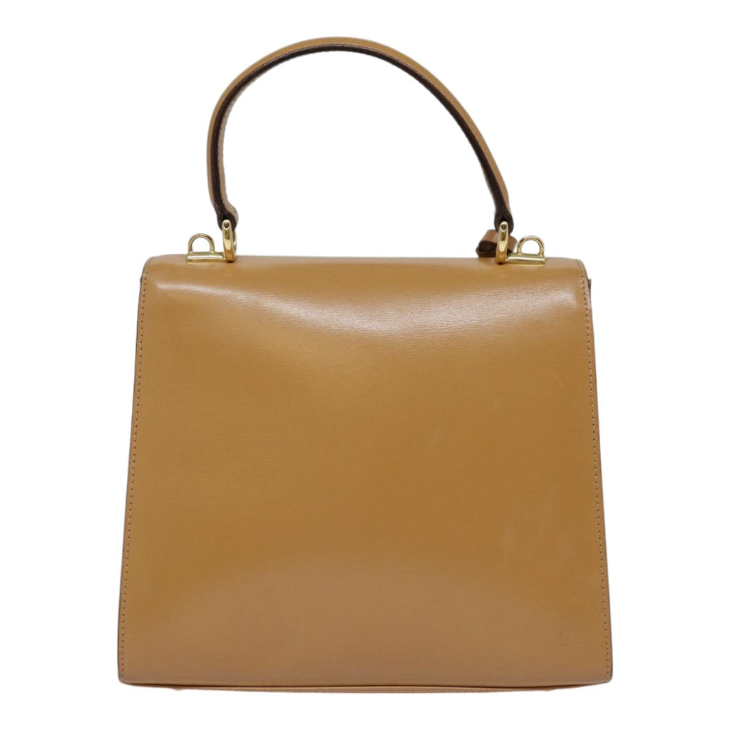 GUCCI Hand Bag Leather 2way Brown Gold 000 110 0211 89031