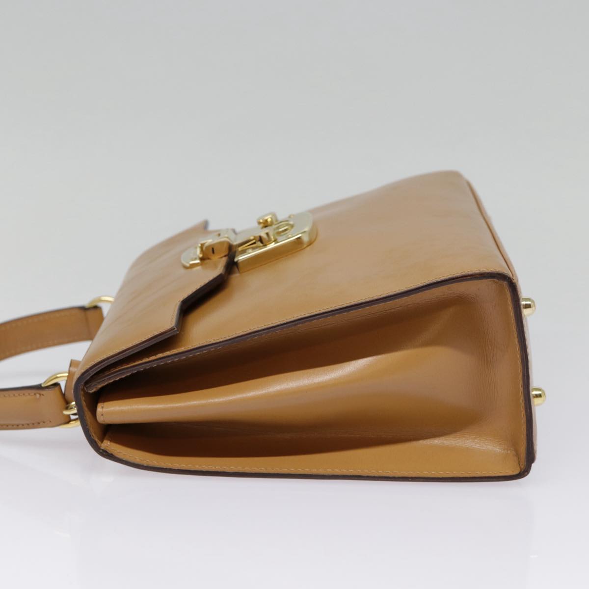 GUCCI Hand Bag Leather 2way Brown Gold 000 110 0211 89031