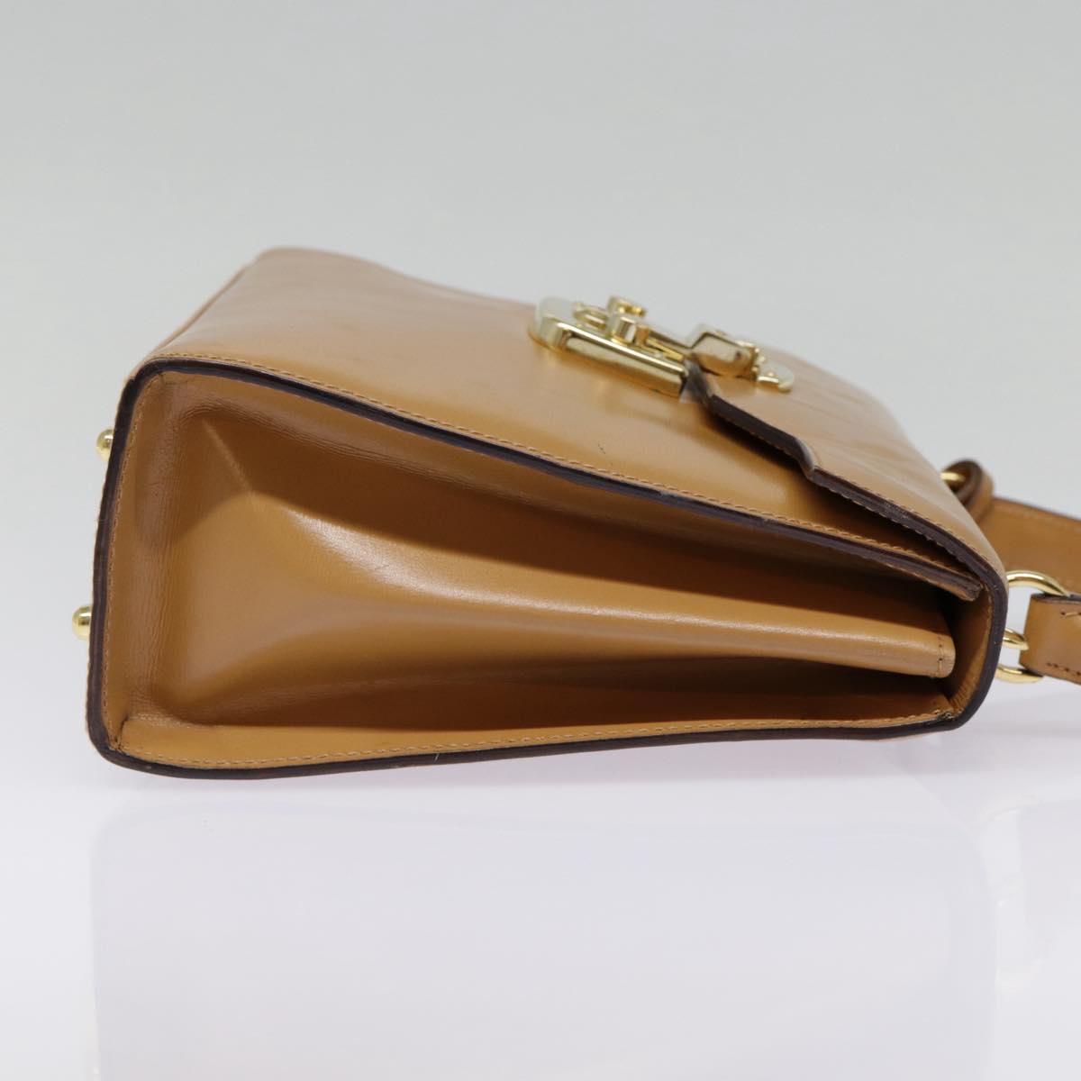 GUCCI Hand Bag Leather 2way Brown Gold 000 110 0211 89031