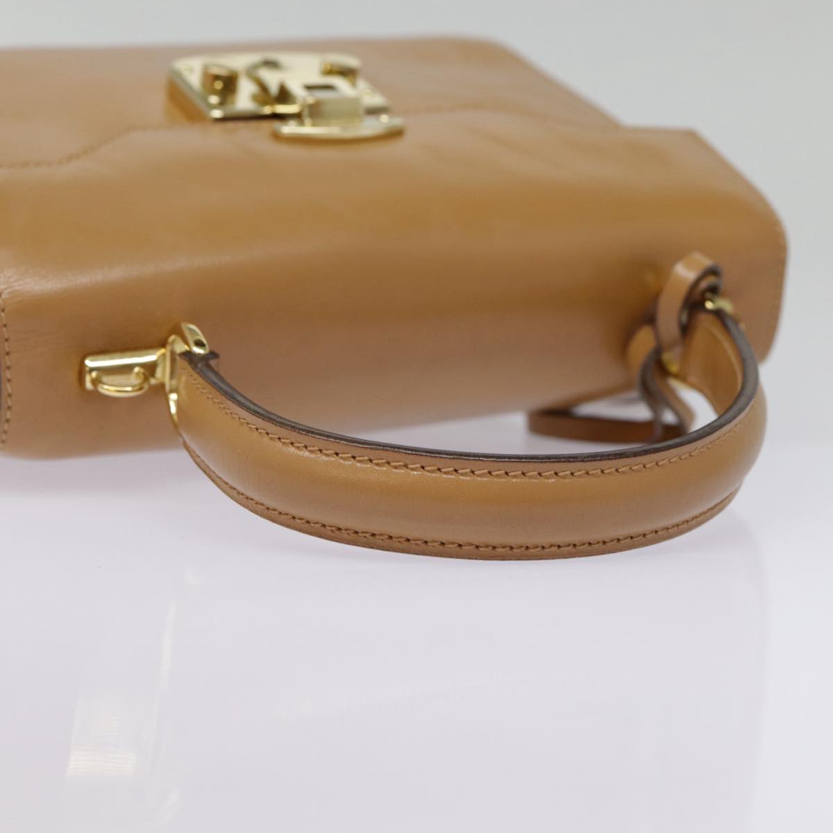 GUCCI Hand Bag Leather 2way Brown Gold 000 110 0211 89031