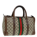 GUCCI GG Supreme Hand Bag PVC Leather Beige Gold 89032