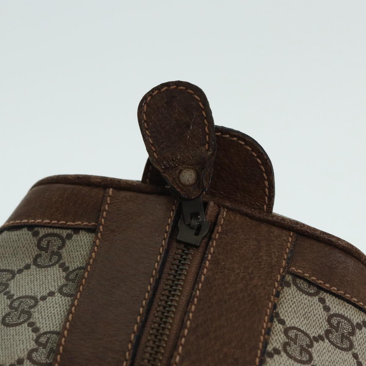 GUCCI GG Supreme Hand Bag PVC Leather Beige Gold 89032