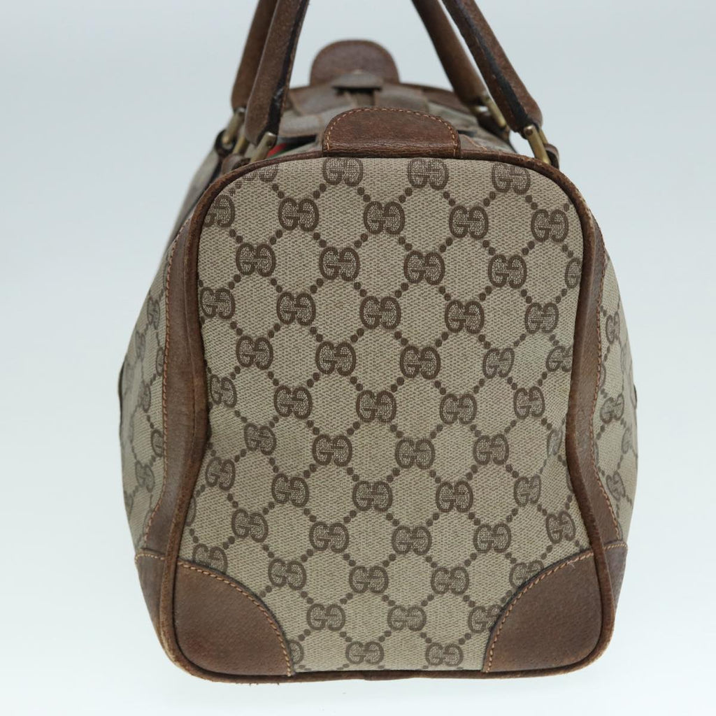 GUCCI GG Supreme Hand Bag PVC Leather Beige Gold 89032