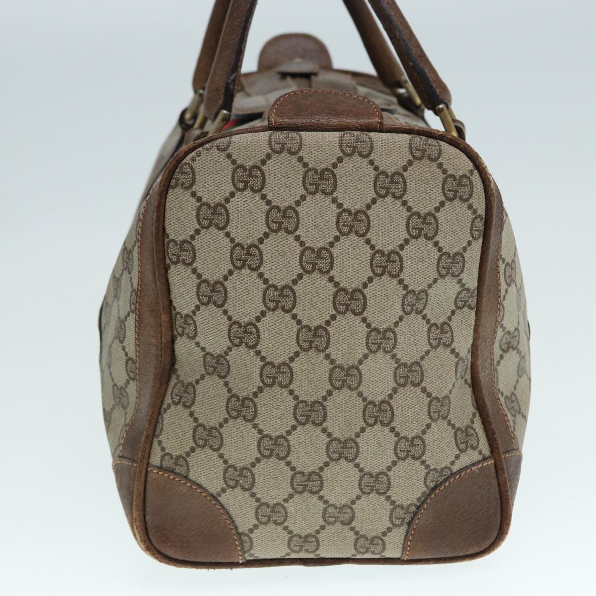 GUCCI GG Supreme Hand Bag PVC Leather Beige Gold 89032