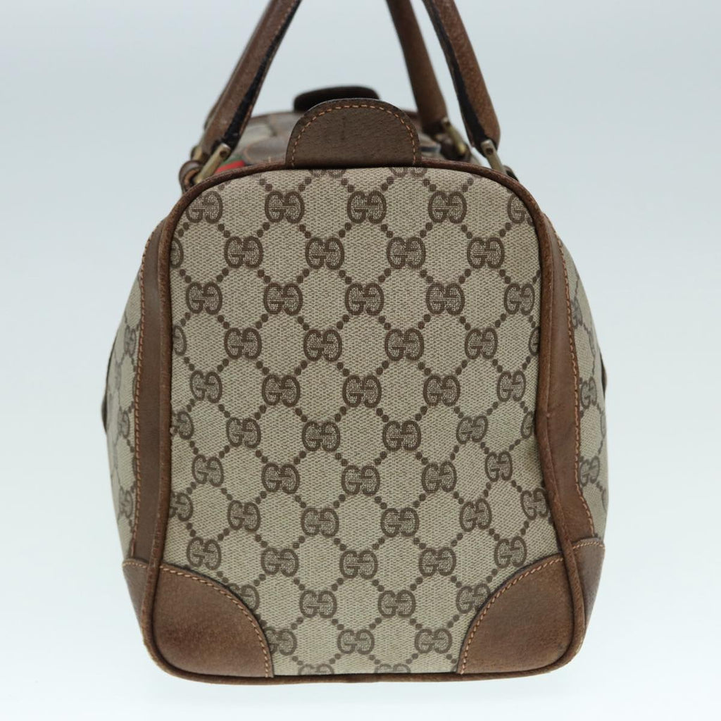 GUCCI GG Supreme Hand Bag PVC Leather Beige Gold 89032