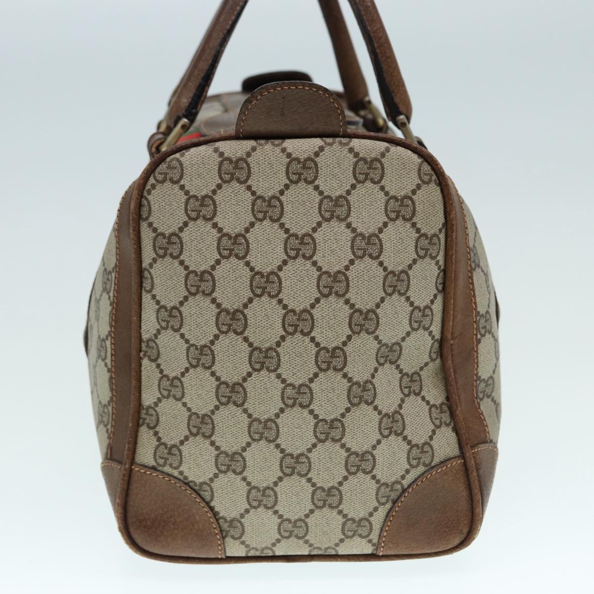 GUCCI GG Supreme Hand Bag PVC Leather Beige Gold 89032