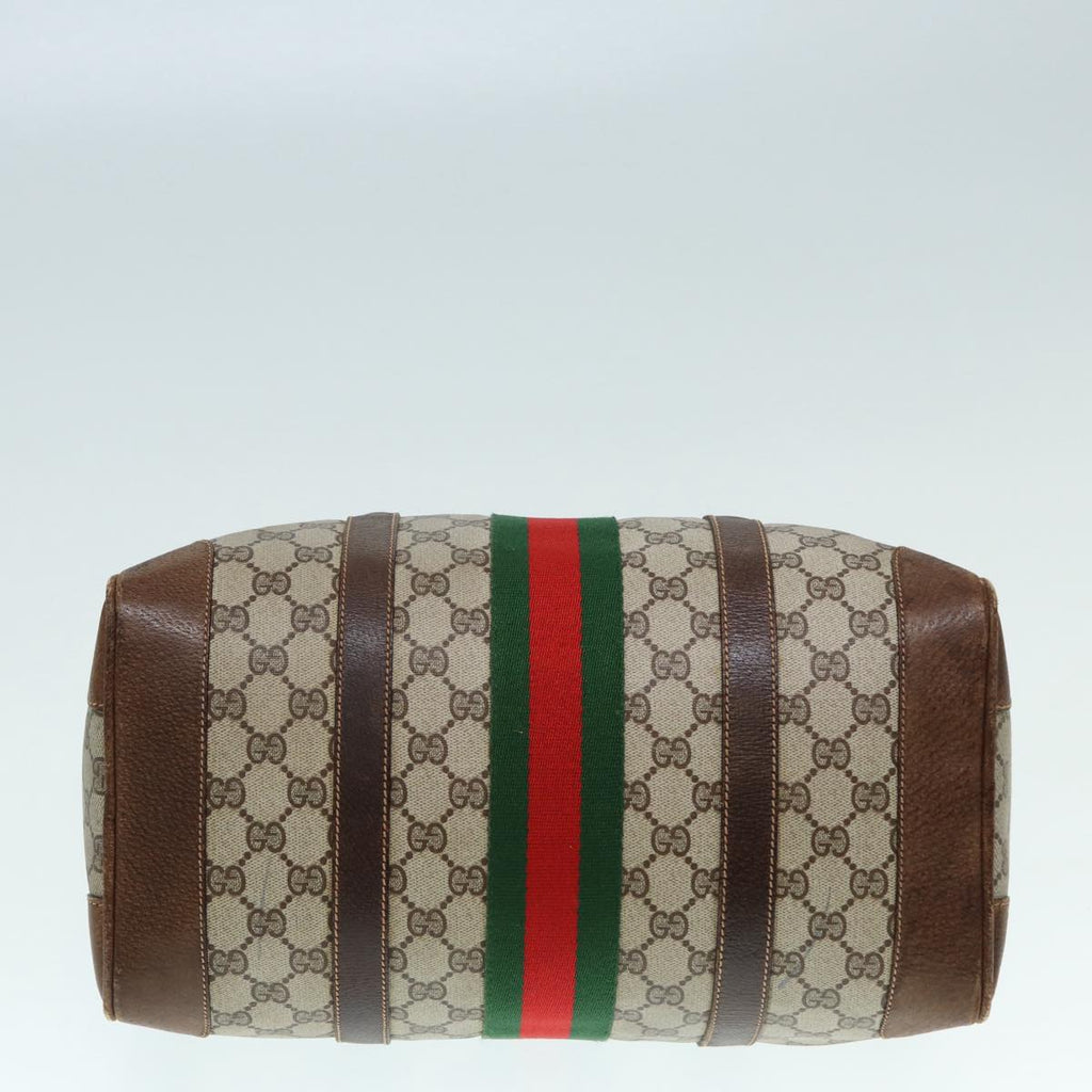GUCCI GG Supreme Hand Bag PVC Leather Beige Gold 89032