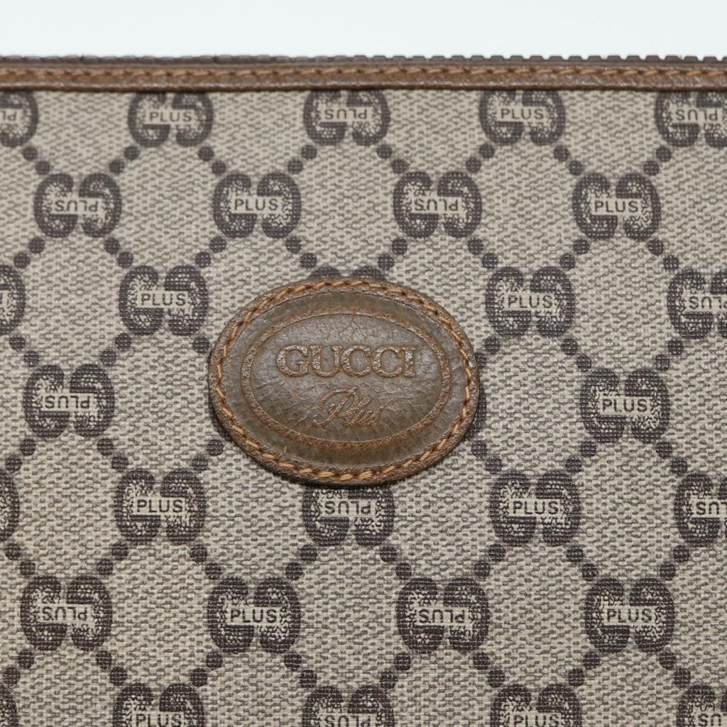 GUCCI GG Plus Supreme Clutch Bag PVC Beige 89034
