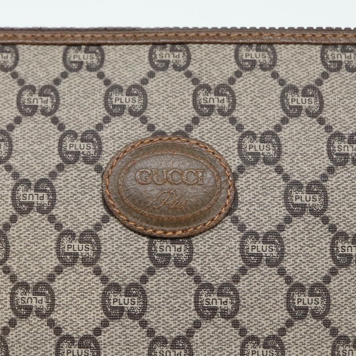GUCCI GG Plus Supreme Clutch Bag PVC Beige 89034