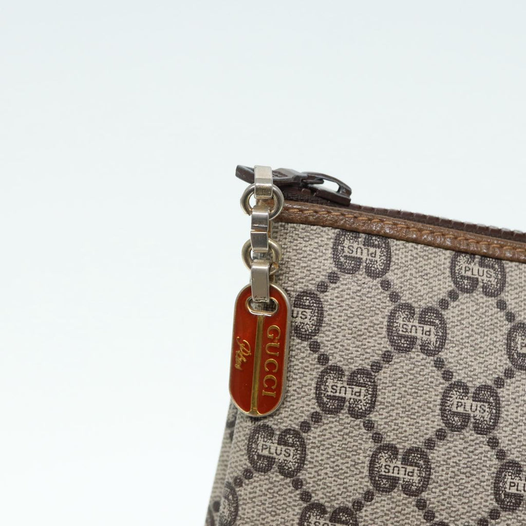GUCCI GG Plus Supreme Clutch Bag PVC Beige 89034