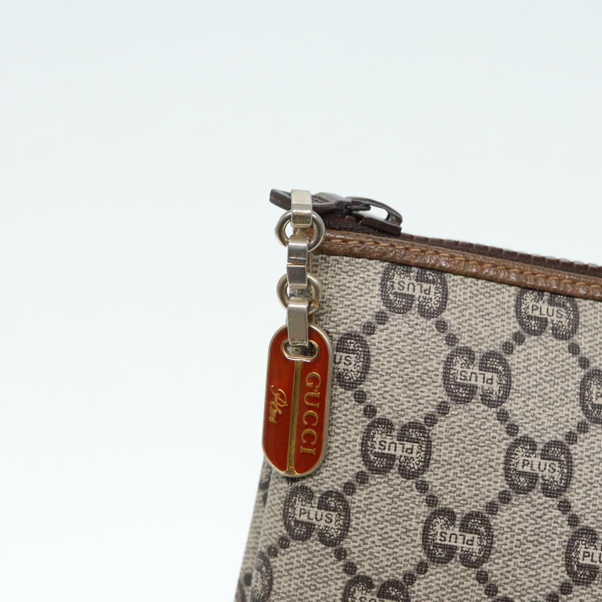 GUCCI GG Plus Supreme Clutch Bag PVC Beige 89034