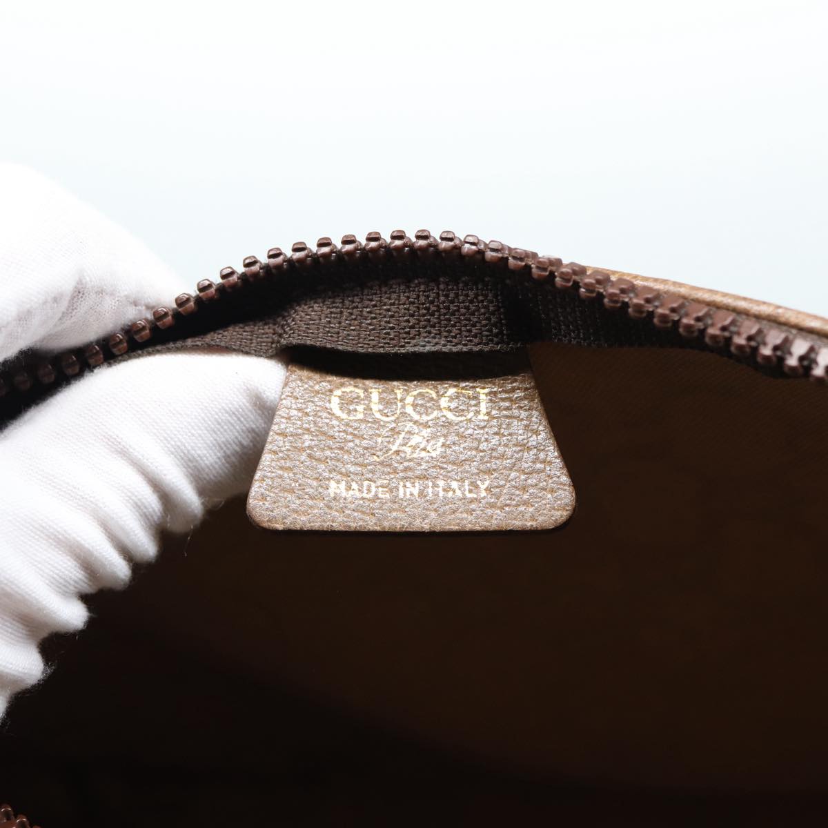 GUCCI GG Plus Supreme Clutch Bag PVC Beige 89034