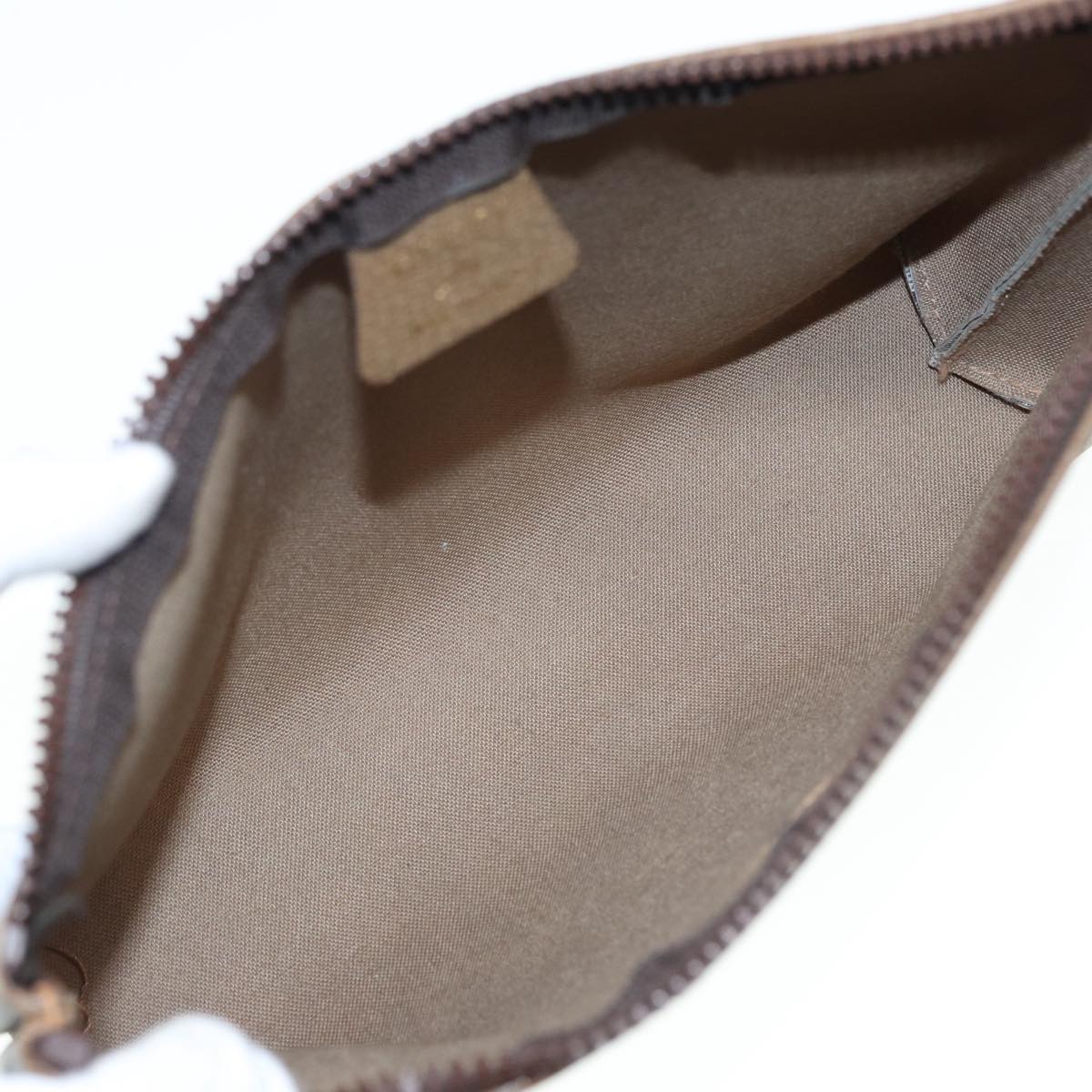GUCCI GG Plus Supreme Clutch Bag PVC Beige 89034