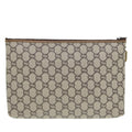 GUCCI GG Plus Supreme Clutch Bag PVC Beige 89034