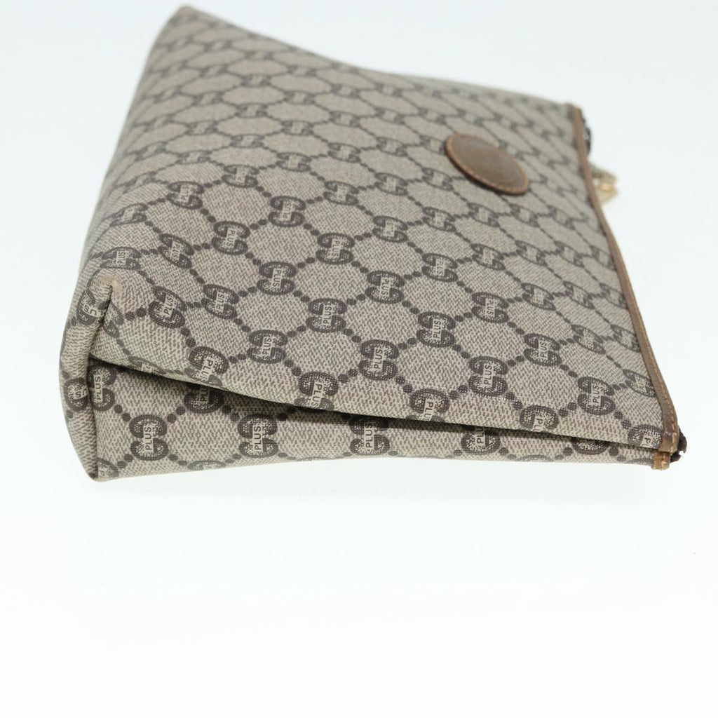 GUCCI GG Plus Supreme Clutch Bag PVC Beige 89034