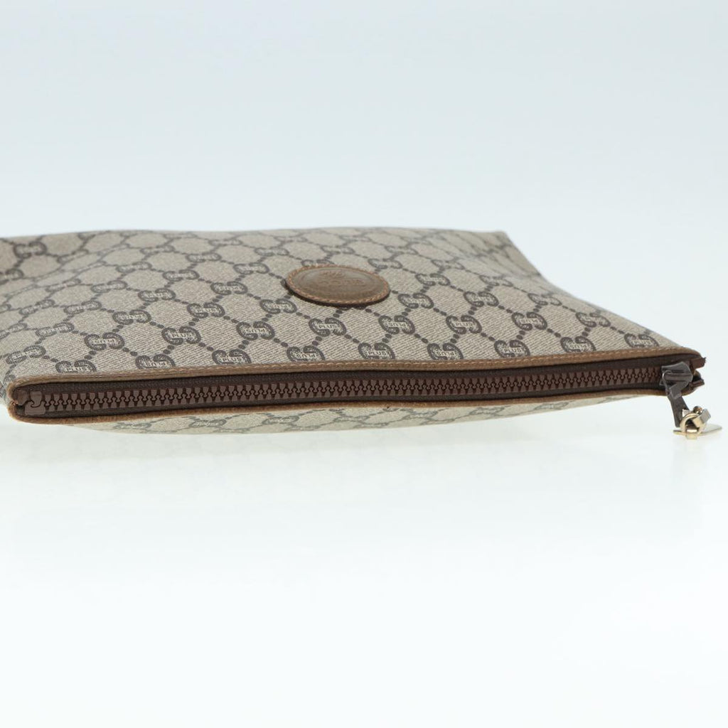GUCCI GG Plus Supreme Clutch Bag PVC Beige 89034