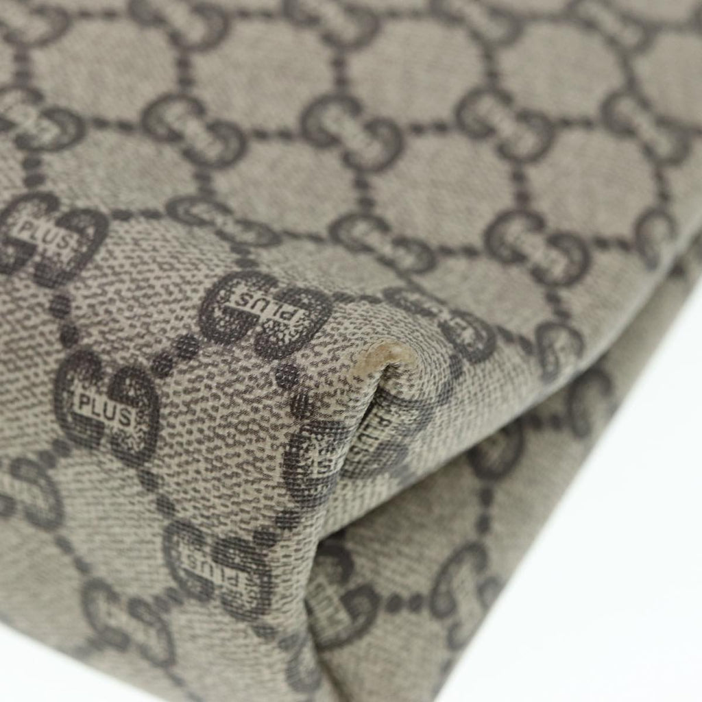GUCCI GG Plus Supreme Clutch Bag PVC Beige 89034