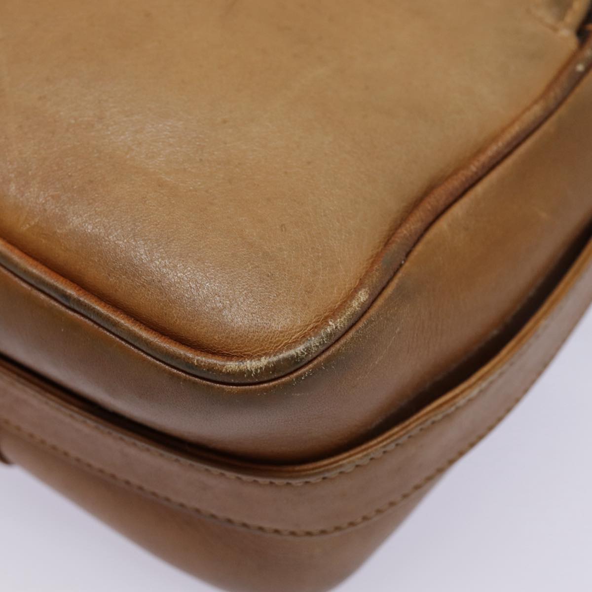 GUCCI Shoulder Bag Leather Brown Gold 89053